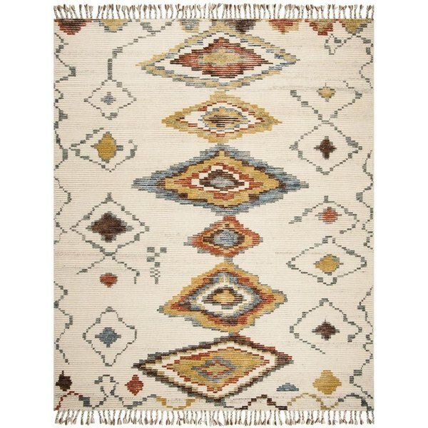 Kenya Hand Knotted Large Rectangle Area RugIvory & Multicolor 8 x 10 ft., Safavieh, Mfr#: KNY526A-8